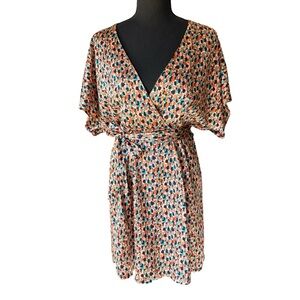 Nasty Gal Work of Art Abstract Print Silky Dress - Size 8